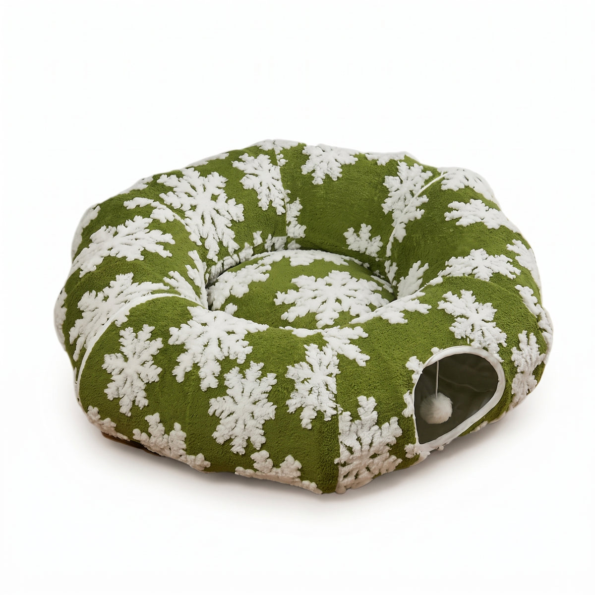Christmas Cat Tunnel Bed – 2-in-1 Hideaway & Lounge